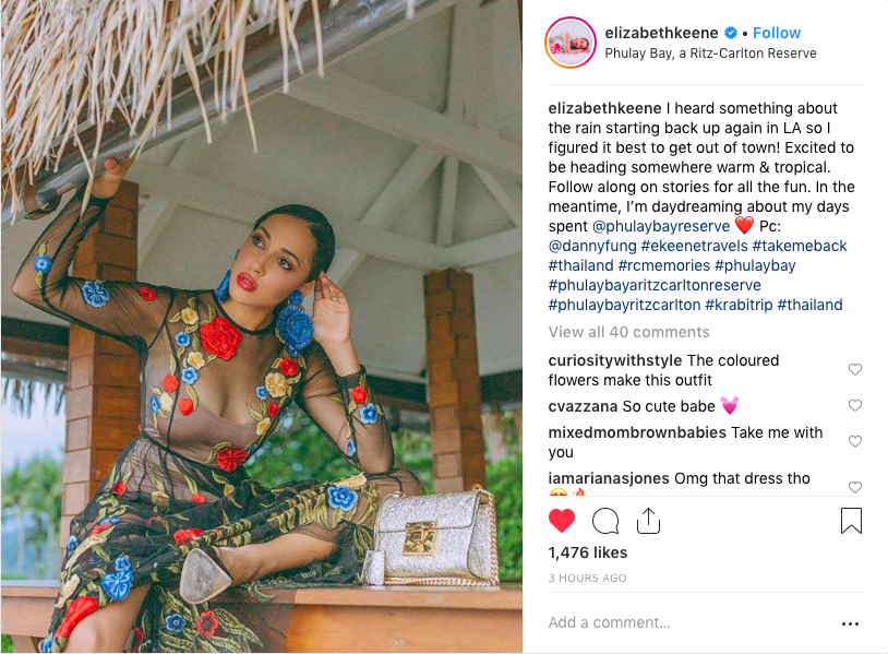 Elizabeth Keene wears the Floral Applique Dress